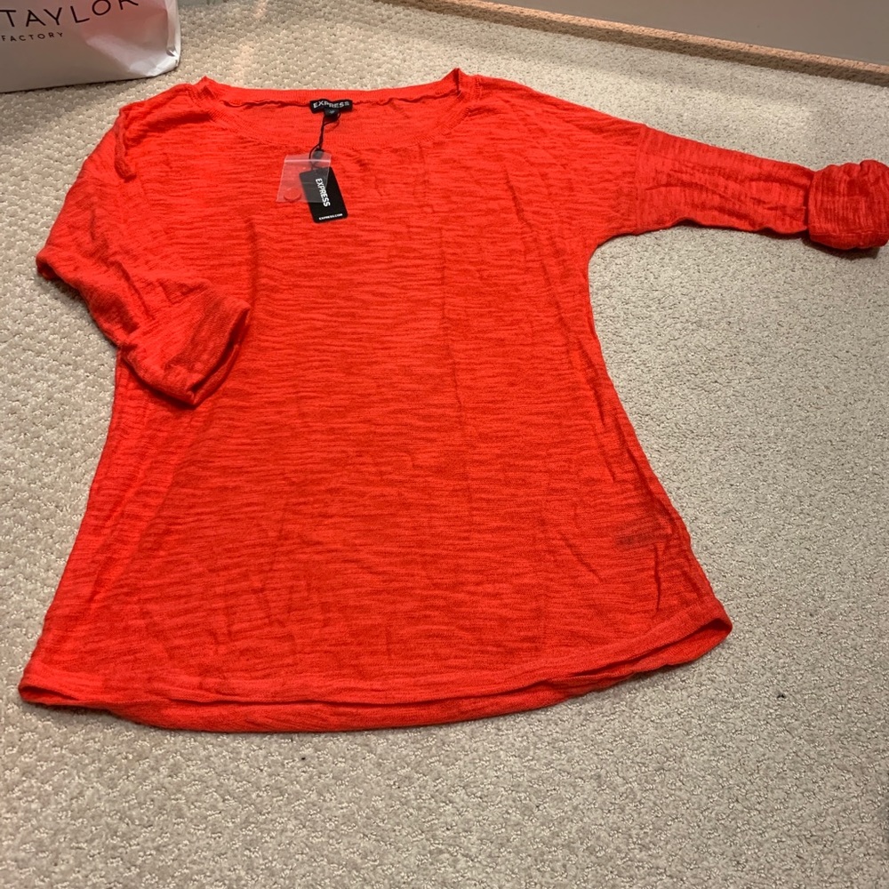 Express XS rolled sleeve tunic sweater